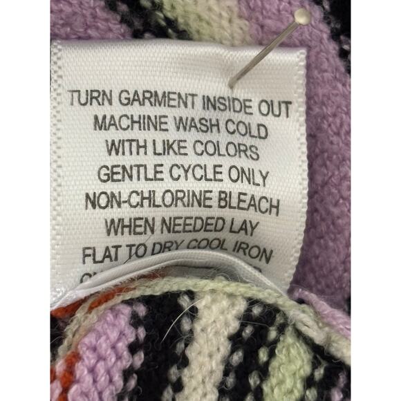 Pac Sun LA Hearts Striped Long Sleeved Cropped Sweater Size Medium - Picture 6 of 8